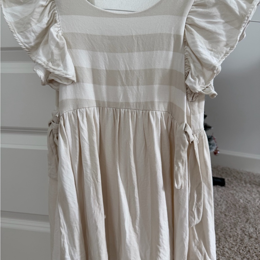 Jessica Simpson Cream Striped Kids Dress